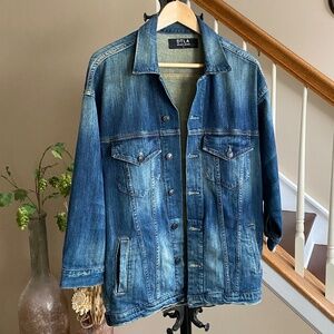 DTLA Jeans Women's Vintage Dolman Sleeve Denim Jacket Faded Blue Size S